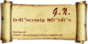 Grünczveig Nátán névjegykártya